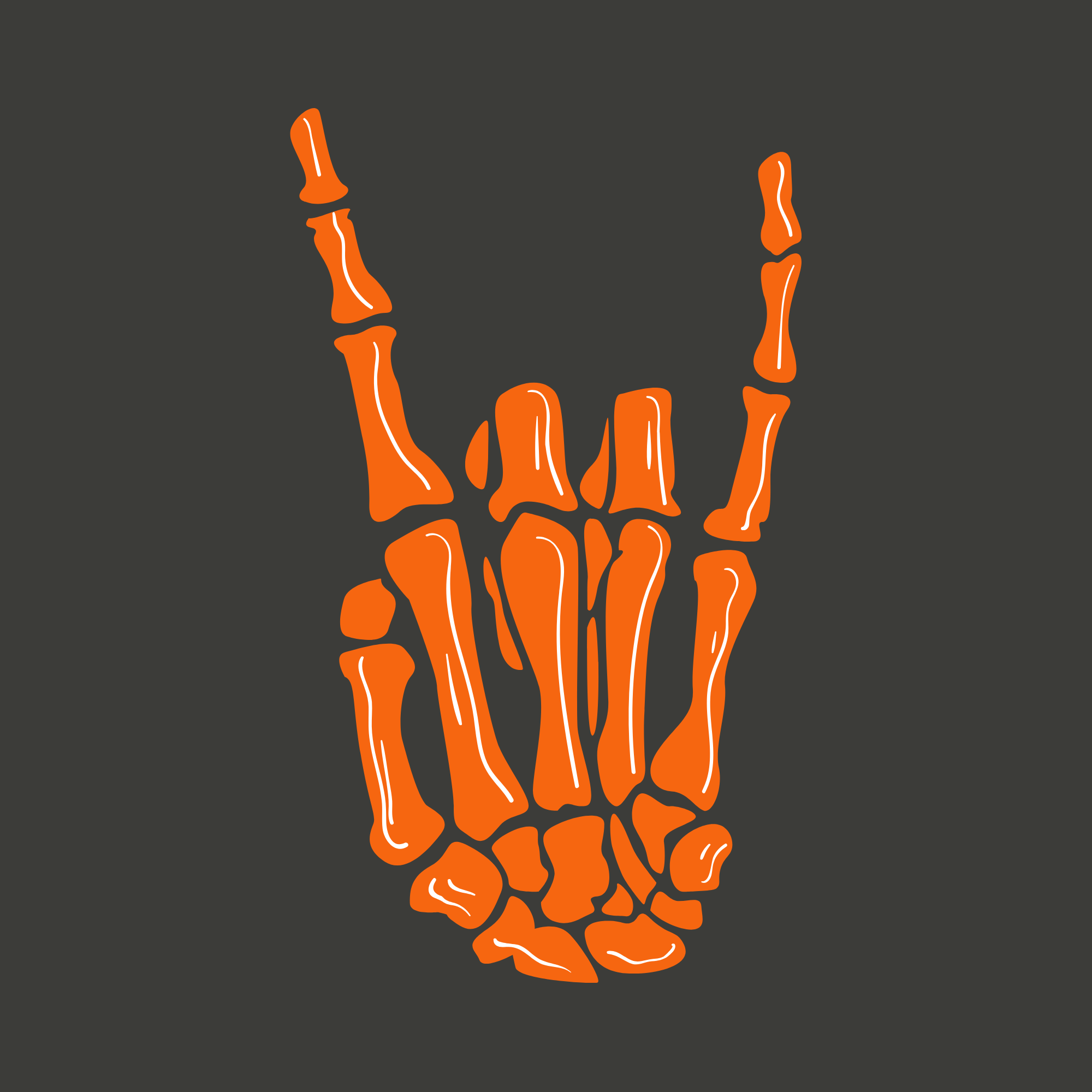 skeleton hand rock on